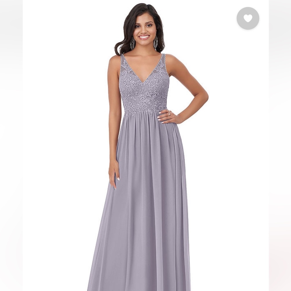 Azazie Amy Bridesmaid dress- Size 8, color:fog